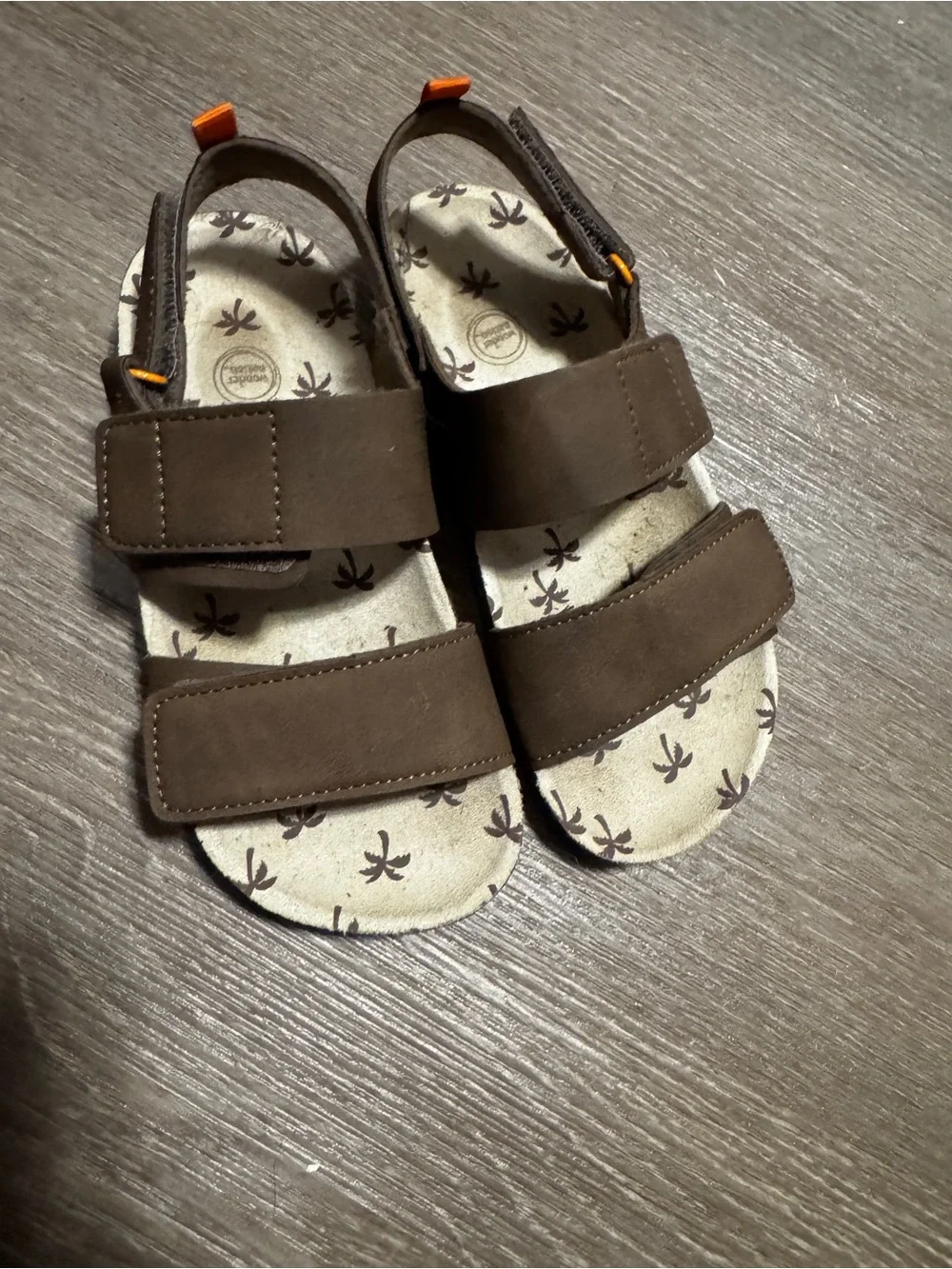 wonder nation Brown Kids Velcro Strap Sandals